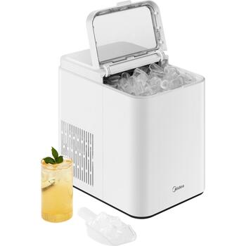 Midea MERI12BG01EU льдогенератор, 180 Вт, 1,3 л, 12 кг/24ч, 60 дБ, цифровой дисплей, отдельностоящий, белый (MERI12BG01EU)