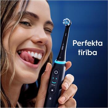 Oral-B Nomaināmās zobu birstes galviņas iO UltimateClean iO UC EB4, 4 gab., melnas, pieaugušajiem, vidēja cietība (iO refill UltimateClean Black 4)
