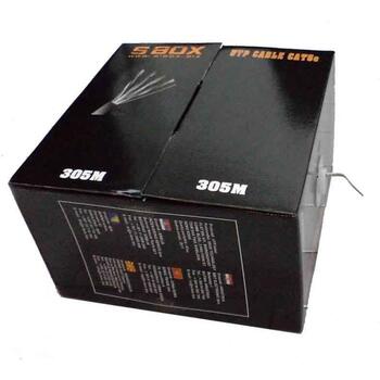 Sbox UTP-305, UTP kabelis, UTP-305, 305m, 24AWG, pelēks, apzeltīti spraudņi (UTP-305)