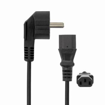 Sbox силовой кабель PC-POWER-CAB, 2м, 6мм, евро тип E/F, IEC C13, 0,5мм2, черный (PC-POWER-CAB)