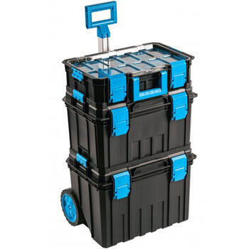 Hogert HT7G500 instrumentu kaste 4-in-1, 825x360x517 mm, 50 kg, ABS, uz riteņiem, ar rokturi (HT7G500)