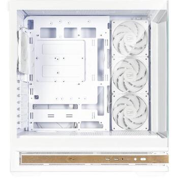 Zalman P40 NAMU WHITE, корпус ATX Mid-Tower, 4x120mm ARGB вентилятора, сталь, стекло, дерево, 452x235x492мм, ATX/mATX/Mini-ITX (P40 NAMU WHITE)