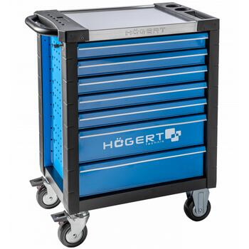 Hogert шкаф для инструментов HT7G051, 346 шт, 7 ящиков, 550x400x75мм, 550x400x154мм, с замком, на колесах (HT7G051)