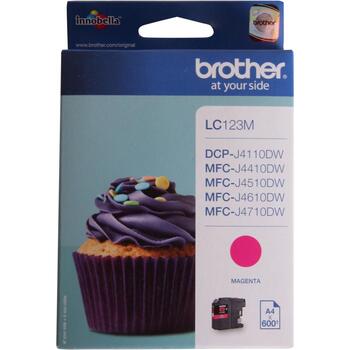 Brother чернильный картридж LC123M, 600 страниц ISO/IEC 24711, пурпурный, повышенной емкости, оригинальный, Innobella (LC123M)