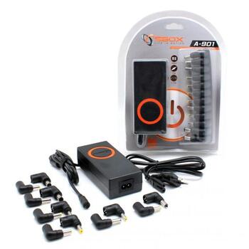 Sbox Зарядное устройство для ноутбуков A-901, 90 W, 100-240 V, 15-19 V, 12 разъемов, защита от перегрузки (A-901)