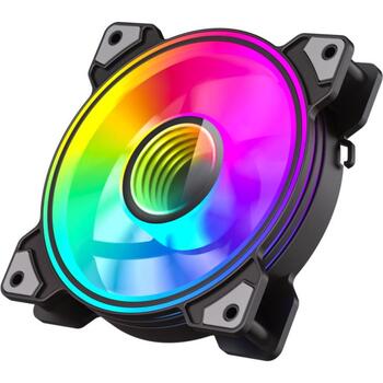 Gamemax Korpusa ventilators DUAL RING INFINITY BK, 120mm, 47cfm, 1200rpm, 30dBA, caurspīdīgas ventilatora lāpstiņas (DUAL RING INFINITY BK)