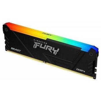 Kingston Fury Beast RAM, KF432C16BB2A/8, 8 ГБ, 3200 МГц, DDR4, небуферизованная, CL16, 1,35 В, радиатор (KF432C16BB2A/8)