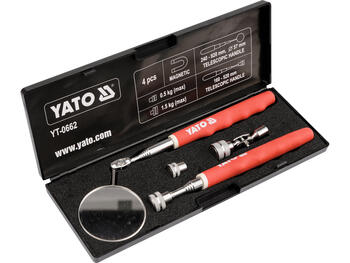Yato инспекционный набор YT-0662, 4 шт., 170-640 мм, 240-940 мм, телескопический, магнитный, углеродистая сталь, рукоятка ПВХ (YT-0662)