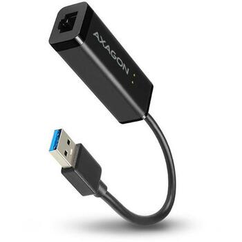 Axagon Adapteris ADE-SR 1GB, USB 3.0, Ethernet RJ-45, 10/100/1000 Mbit/s, Plug and Play, strāvas adapteris, melns (ADE-SR)