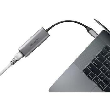 Axagon Сетевой адаптер ADE-25RC, 2.5 Гбит/с, USB Type-C, 1x RJ-45, 10/100/1000/2500 Мбит/с, металлический корпус, Plug and Play (ADE-25RC)