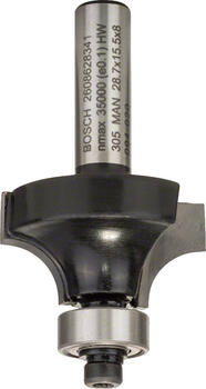 Noapaļošanas frēze HM R=8 mm, divpusējā, Rokas frēzēm, malu frēzēm NOAPAĻOŠANAS FRĒZE STANDARD FOR WOOD, 2608628341, BOSCH (2608628341)