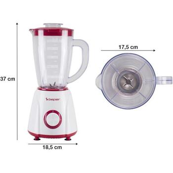 Beper Настольный блендер P102FRU501, 400 Вт, 1,5 л, 2 скорости, ножи из нержавеющей стали, противоскользящая основа (P102FRU501)
