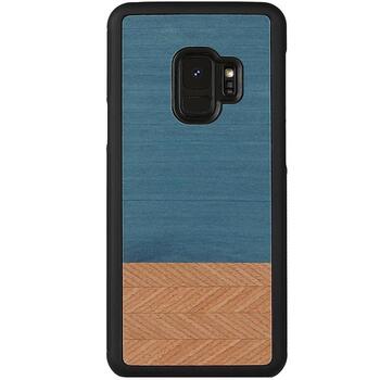 Man&Wood чехол для смартфона M6040B, 5.8'', Синий, натуральное дерево, поликарбонат, совместим с Samsung Galaxy S9 (M6040B)