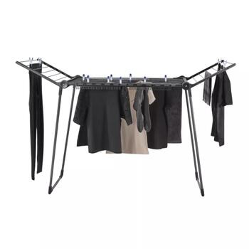 Leifheit Pegasus 150 Solid Black 1081690, 15m, 105cm, 55cm, 2 turētāji, nerūsējošs (1081690)