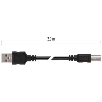 Emos USB кабель S70202, 2м, черный, 1шт в блистерной упаковке, ПВХ, USB 2.0, для зарядки/переноса данных, A разъем – B разъем (S70202)