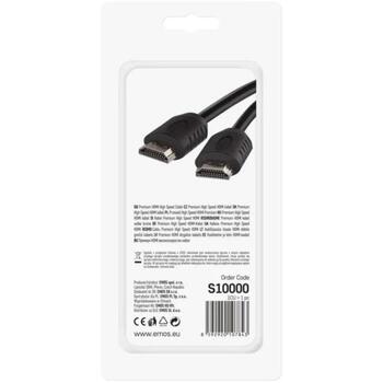 Emos Высокоскоростной HDMI 2.0 кабель S10000, 0,75 м, 18 Гбит/с, 4K, разъем A – разъем A, Ethernet, ARC, поддержка 3D (S10000)