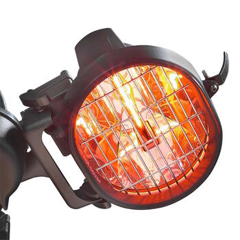 Eurom Parasol Heater 1500 инфракрасный обогреватель для зонта и террасы 1500W IP23 3 лампы halogen до 15m2 чёрный (333329)