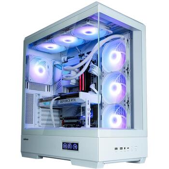 Zalman P50 DS White, Midi Tower korpuss, 4x ARGB ventilators, 1x USB Type-C, 2x USB 3.0, ATX/mATX/Mini-ITX, 7 sloti, 43.5cm GPU (P50 DS White)