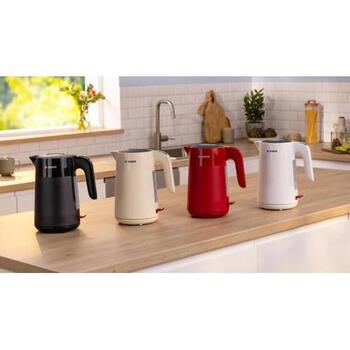 Bosch Электрический чайник TWK2M161, 2400 Вт, 1.7 л, белый, 360° поворотная база, автоматическое отключение (TWK2M161)