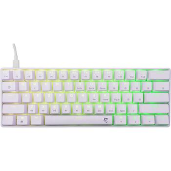 White Shark SHINOBI-2-W-US-BROWN.SW, механическая игровая клавиатура, 61 клавиша, раскладка US, USB, 1,8 м, RGB, белая (SHINOBI-2-W-US-BROWN.SW)
