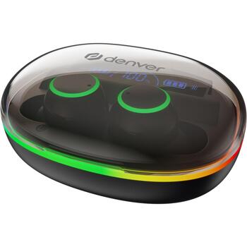Denver Bezvadu austiņas TWE-55B 111191120550, 20Hz-20kHz, Bluetooth V5.3, 500mAh akumulators, gaismas efekts (111191120550)