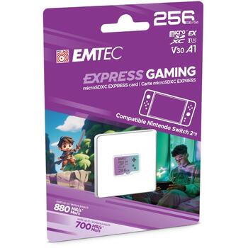 Emtec Карта памяти ECMSDM256GEXG, 256GB, 880MB/s, 700MB/s, U3, V30, A1, водонепроницаемая, индивидуальный защитный чехол (ECMSDM256GEXG)