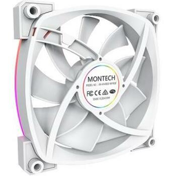 Montech Datora korpuss ventilators AX140PWMWHITE, 140mm, 540-1760RPM, 27.9dB, Rifle bearing, 4-pin, 5V 3-pin RGB (AX140PWMWHITE)