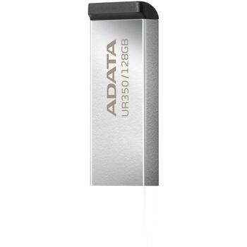 Adata USB флеш-накопитель UR350-128G-RSR/BK 128 ГБ, USB 3.2 Gen 1, скорость чтения 100 МБ/с, металлический корпус, черный (UR350-128G-RSR/BK)