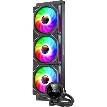 Gamemax procesora šķidruma dzesētājs ICEBURG 360 DIGITAL BK, 58.8 cfm, 800-1800 rpm, ARGB LED apgaismojums, TDP līdz 290W (ICEBURG 360 DIGITAL BK)