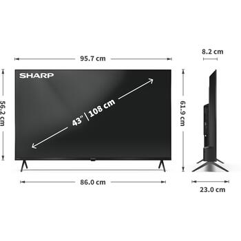 Sharp 43HP5265E телевизор, 109,2 см, 3840 x 2160, 4K Ultra HD, HDR10, Dolby Vision, Dolby Atmos, Bluetooth, HDMI 2.1 (43HP5265E)