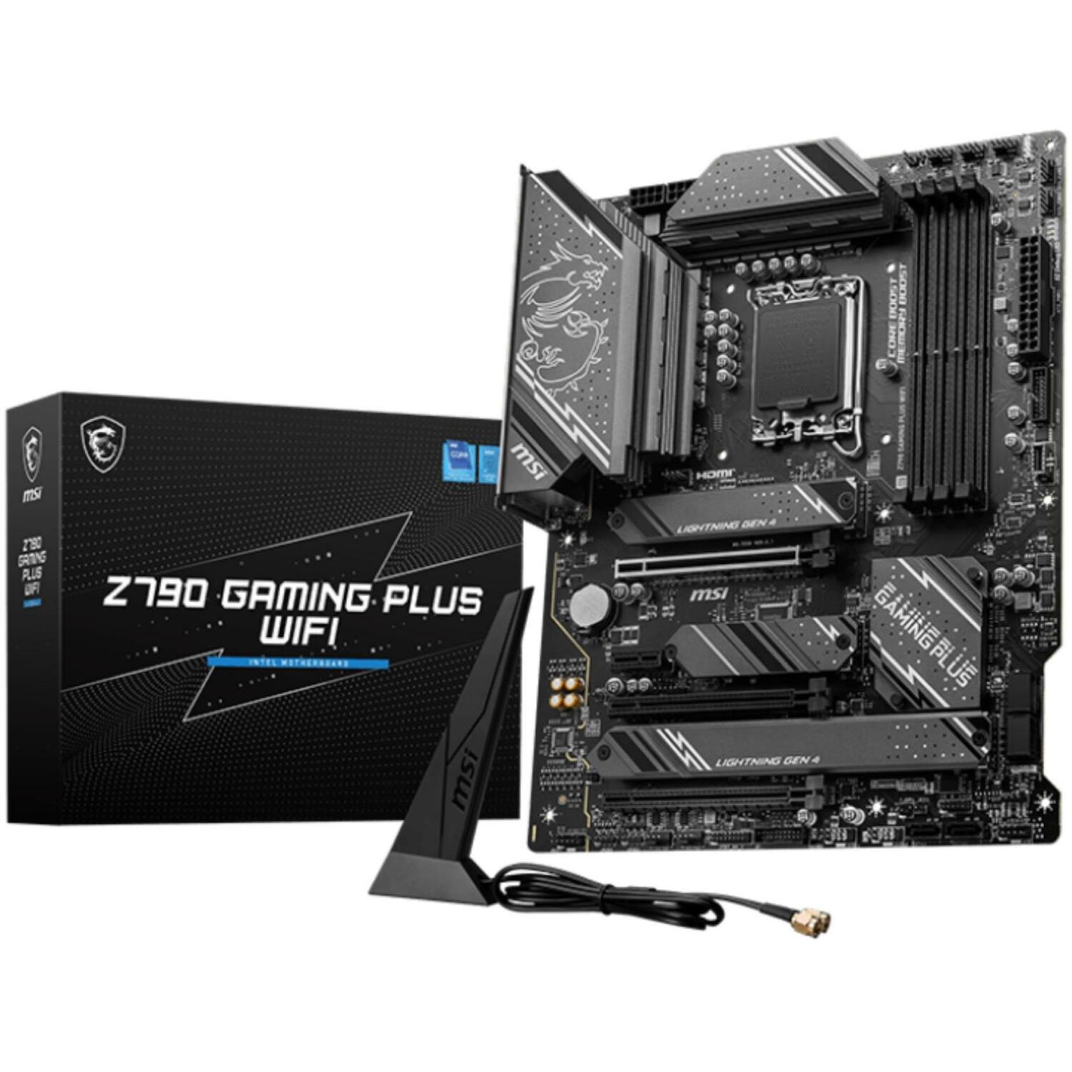 Msi Материнская плата Z790GAMINGPLUSWIFI, LGA 1700, DDR5, 192 ГБ, 4x M.2, 4x PCI, 1x HDMI, 2.5 Гбит Ethernet, Wi-Fi 6, 7.1 аудио (Z790GAMINGPLUSWIFI)