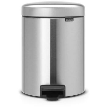 Brabantia NewIcon 112645 ведро для мусора с педалью, 5 л, матовая сталь, непроницаемое для запаха, нескользящее основание (112645)