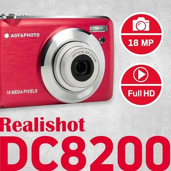 Agfa Photo Цифровая фотокамера DC8200RD, 18МП, 8x оптический зум, 2.7