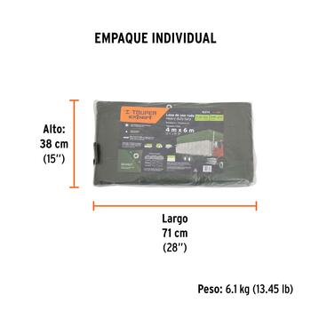 Pelēks brezents Extreme 4х6m, 240g/m2 LT-46X TRUPER (LT-46X)