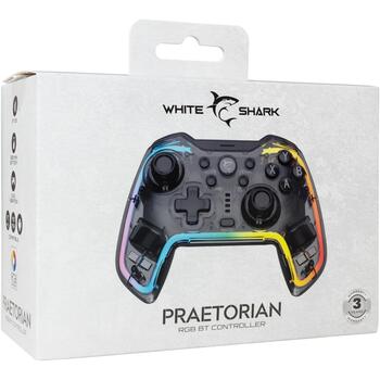 White Shark Игровой контроллер PRAETORIAN, 800 мАч, 19 кнопок, Bluetooth 5.0, RGB подсветка, 10ч игрового времени (PRAETORIAN)