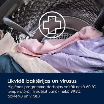 Electrolux veļas žāvētājs EW7D495UDE, 9kg, siltumsūknis, 106kWh/100cikli, 63dB, invertora motors, DelicateCare, MixCare, SensiCare (EW7D495UDE)