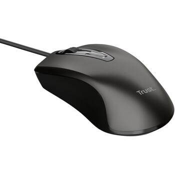 Trust USB datorpele 24657, 1200 DPI, 3 pogas, optiskā, 1.7m kabelis, melna (24657)