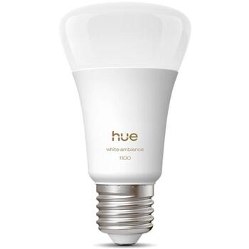 Philips Hue WA 1100 A60 1P EU, светодиодная лампа, E27, 8.1 Вт, 1100 лм, 1000-20000 K, Bluetooth, Zigbee, умная, регулируемая (8720169364806)
