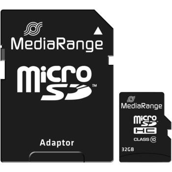 Mediarange micro SDHC 32GB MR959, 32GB, klases 10, lasīšanas ātrums 45 MB/s, rakstīšanas ātrums 15 MB/s (MR959)