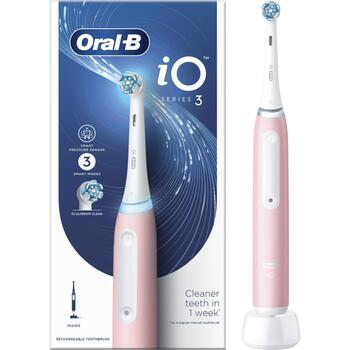 Braun Elektriskā zobu birste Oral-B iO Series 3 8006540731222, rozā krās., 1 galviņa, 3 režīmi, akumulators, uzlādes statīvs (8006540731222)