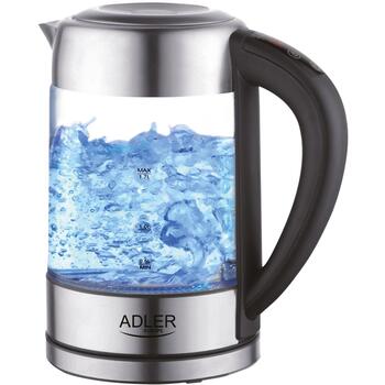 Adler Чайник AD 1247, 1850 W, 1.7 L, Нержавеющая сталь/Стекло, 360° поворотная база, Регулировка температуры 55-100°C (AD 1247)