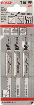 3 figūrzāģa asmeņi Bimet. T 101 BF, Figūrzāģiem PRO HARDWOOD CLEAN T101BF FIGŪRZĀĢA ASMENS, 2608636226, BOSCH (2608636226)