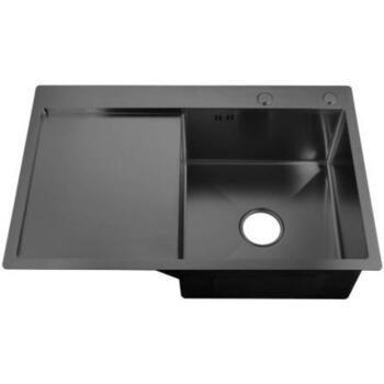 Ab Раковина NT AB 9134566, 780x510x200mm, 110mm, правая рабочая поверхность, графит, сифоном, перелив включен (9134566)