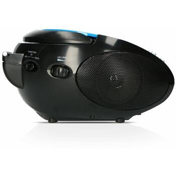 Lenco SCD-24 Blue/Black CD-магнитола, FM-радио, 2x2W, 3.5mm разъем для наушников, ЖК-дисплей, 20 станций, ручка (SCD-24 Blue/Black)