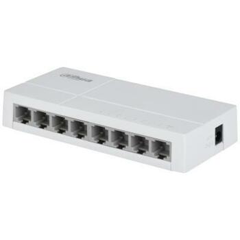 Dahua SF1008-EUR коммутатор, 8 RJ-45 портов, 10/100 Mbit/s, 1.6 Gbit/s, PoE, unmanaged, индикаторы LED, Cat5e/Cat6 (SF1008-EUR)