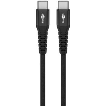 Goobay Кабель USB-C 73954, 2 м, 3 А, 60 Вт, USB 2.0, 480 Мбит/с, плетёный, алюминиевый корпус, металлические разъёмы (73954)