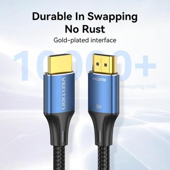 Vention HDMI кабель ALGLI, 8K@60Hz, 48Gbit/s, 3м, с заземлением, Dolby Vision, 3D, динамический HDR (ALGLI)