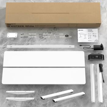 Onkron Dators galdi WDT221E-W, 1400 x 600 x 18 mm, 60 kg, 710 - 1180 mm, 25 mm/s, 52.2 W, 50 dB, 100-240 V (WDT221E-W)