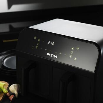 Petra Gaisa fritieris PT4750BLKVDEEU7, 2x3,7l, 1300W, elektroniskais panelis, mazgājamas daļas (PT4750BLKVDEEU7)