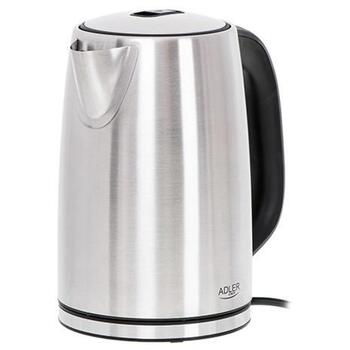 Adler электрический чайник AD 1340, 1,7 L, 2200 W, нержавеющая сталь, ЖК-дисплей, 360° поворотная база (AD 1340)